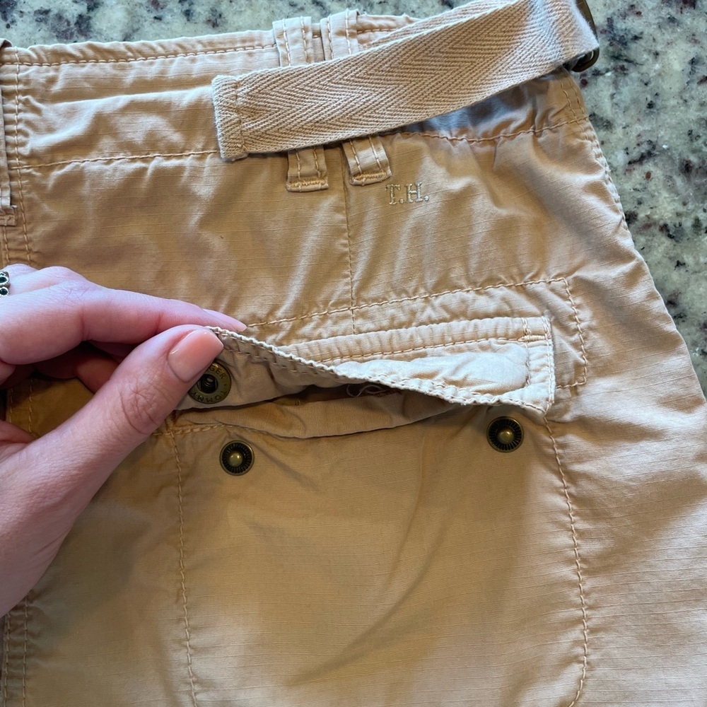 Pristine vintage rare Y2K 100% cotton, Tommy Hilfiger khaki cargo skirt SZ 2 - Picture 4 of 8